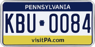 PA license plate KBU0084