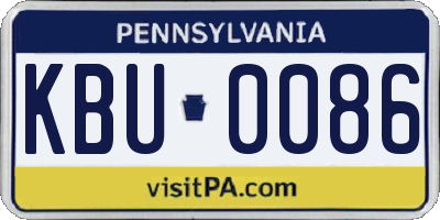 PA license plate KBU0086