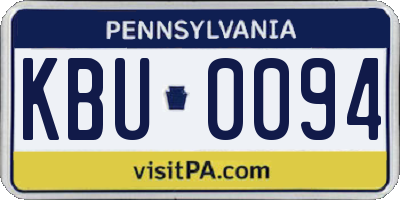 PA license plate KBU0094