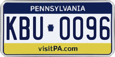 PA license plate KBU0096