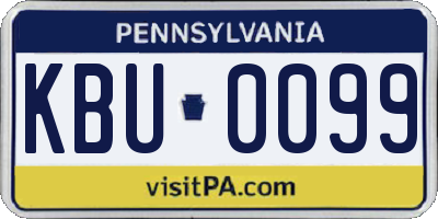 PA license plate KBU0099