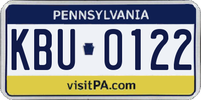 PA license plate KBU0122