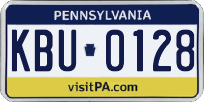 PA license plate KBU0128