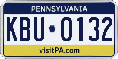PA license plate KBU0132