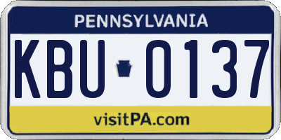 PA license plate KBU0137