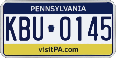 PA license plate KBU0145