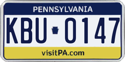 PA license plate KBU0147