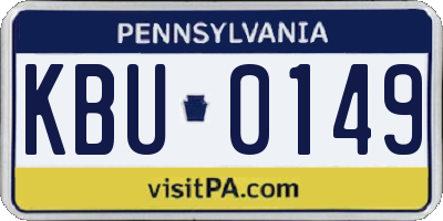 PA license plate KBU0149