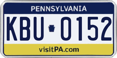 PA license plate KBU0152