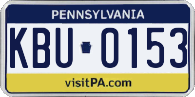 PA license plate KBU0153