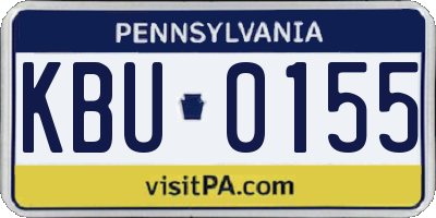 PA license plate KBU0155