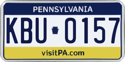 PA license plate KBU0157