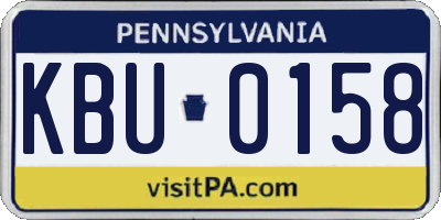 PA license plate KBU0158