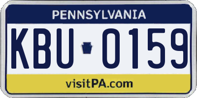 PA license plate KBU0159