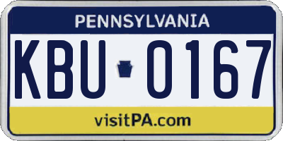 PA license plate KBU0167