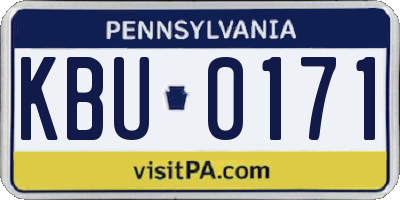 PA license plate KBU0171