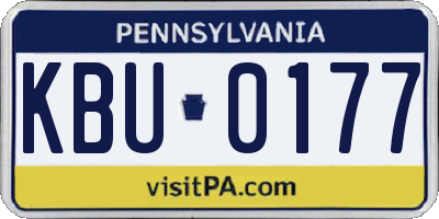 PA license plate KBU0177