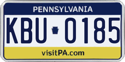 PA license plate KBU0185