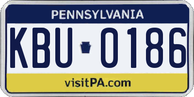 PA license plate KBU0186