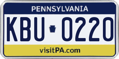 PA license plate KBU0220