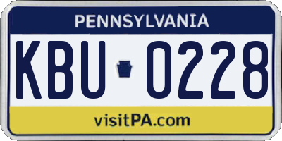 PA license plate KBU0228