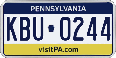 PA license plate KBU0244