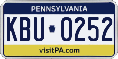 PA license plate KBU0252