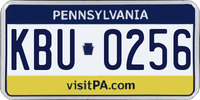PA license plate KBU0256