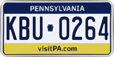 PA license plate KBU0264