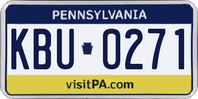 PA license plate KBU0271