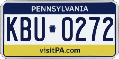 PA license plate KBU0272