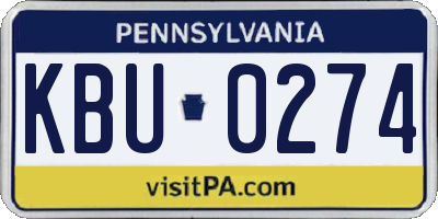 PA license plate KBU0274