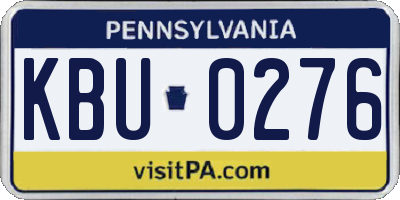 PA license plate KBU0276
