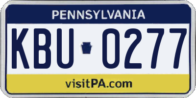 PA license plate KBU0277