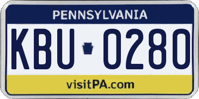PA license plate KBU0280