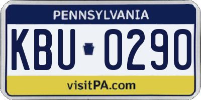 PA license plate KBU0290