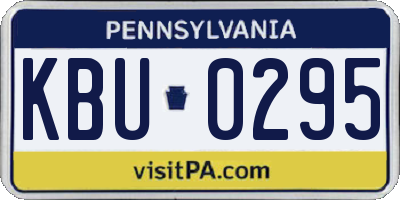 PA license plate KBU0295