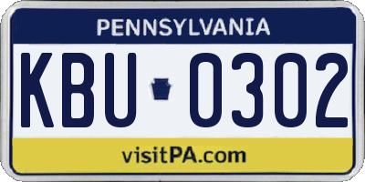 PA license plate KBU0302