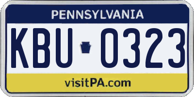 PA license plate KBU0323