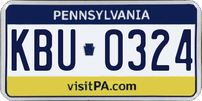 PA license plate KBU0324