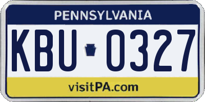 PA license plate KBU0327