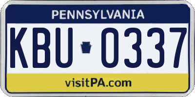 PA license plate KBU0337