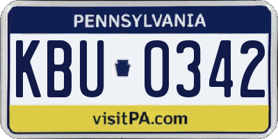 PA license plate KBU0342