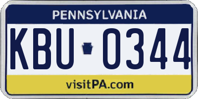 PA license plate KBU0344
