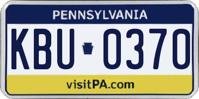 PA license plate KBU0370