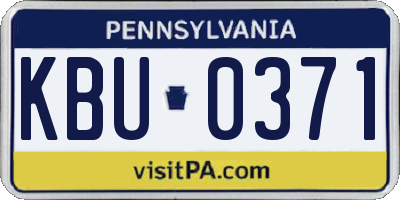 PA license plate KBU0371