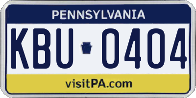 PA license plate KBU0404