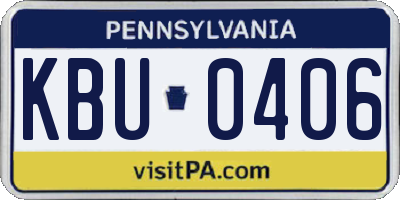 PA license plate KBU0406