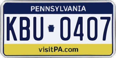 PA license plate KBU0407