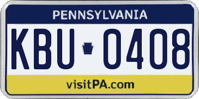 PA license plate KBU0408